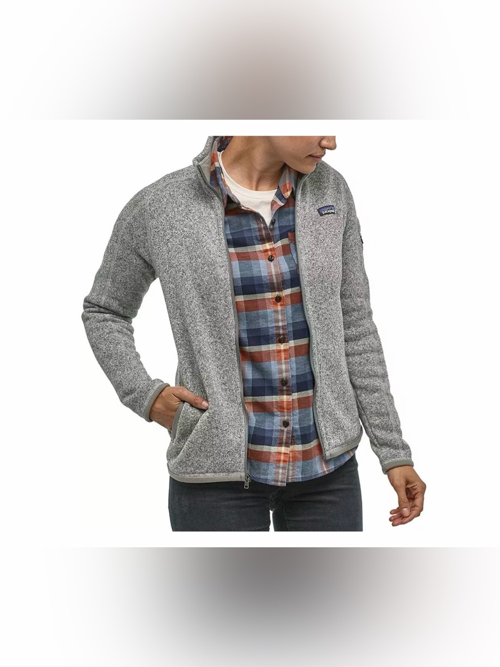 Patagonia Better Sweater Jacket Women Medium Gray Full Zip Fleece Coat 25542 SP1